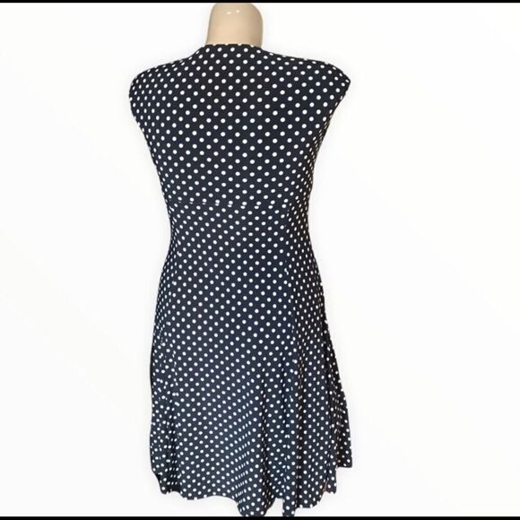 CHAPS Large Petite Dress Black With White Dots - Picture 3 of 5